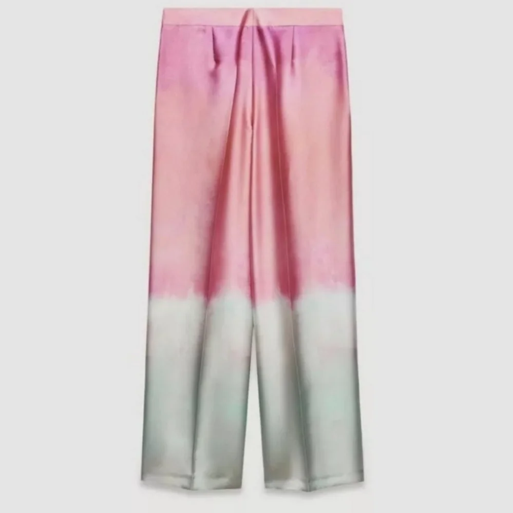 ZARA TIE DYE PRINT WIDE LEG PANTS Size XS